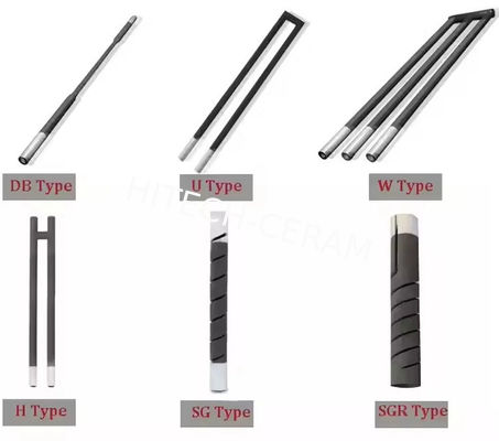U, W, I Type Silicon Carbide (SiC) Heating Elements with 1625°C Operating Temperature and Oxidation Resistance for High Temperature Furnaces