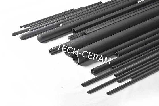 Pressureless Sintered SiC Thermocouple Protection Tube with 1650°C Max Service Temp 380MPa Flexural Strength and 98% SiC Composition