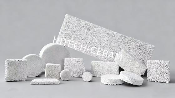 Round Square Foundry Alumina Ceramic Foam Filter 80-90% Porosity