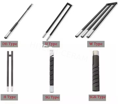 1400c U W Rod Shape Type Silicon Carbide Rod Heating Element para Forno ou Forno